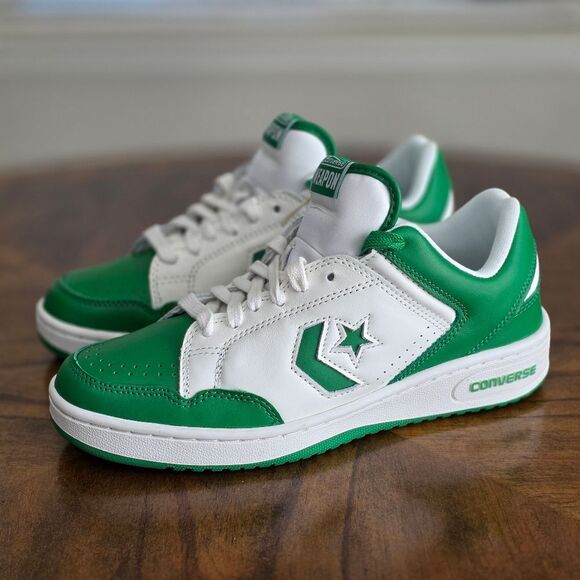 Converse Weapon Low Green White A11957C Larry Bird Boston Celtic DS Women's 9.5 - Picture 2 of 16